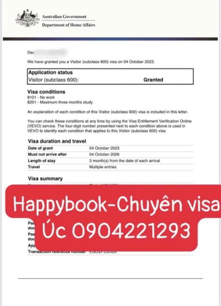 Làm visa Úc tại Happy Book