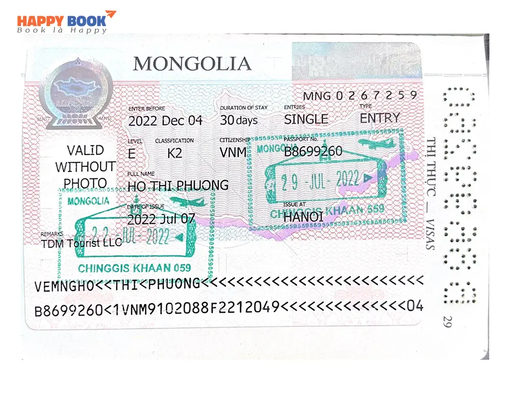 Các loại visa Mông Cổ